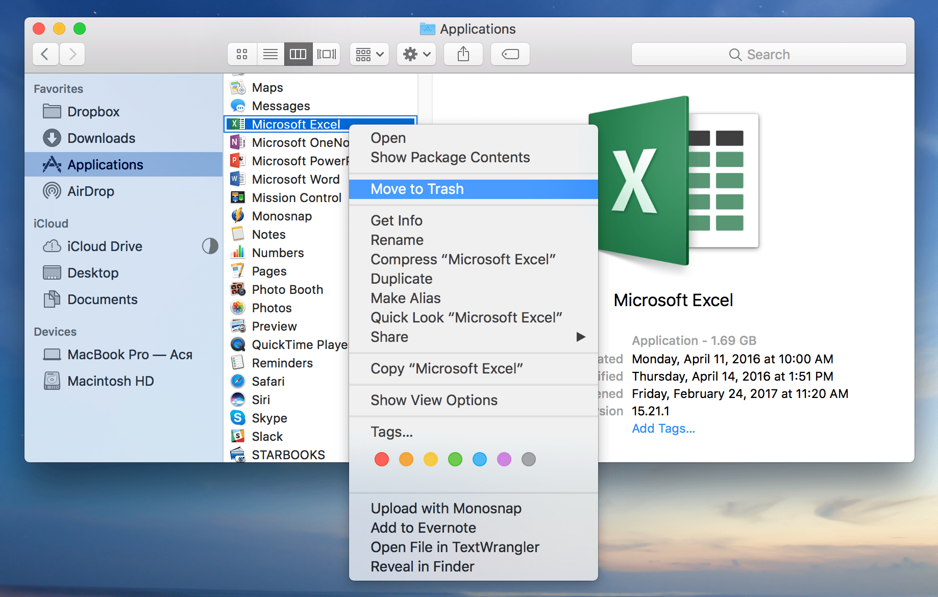 excel training for mac