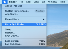 keyboard shortcut to force quit an app os sierra