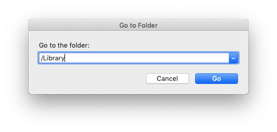Searching for Library folder using search line in Finder