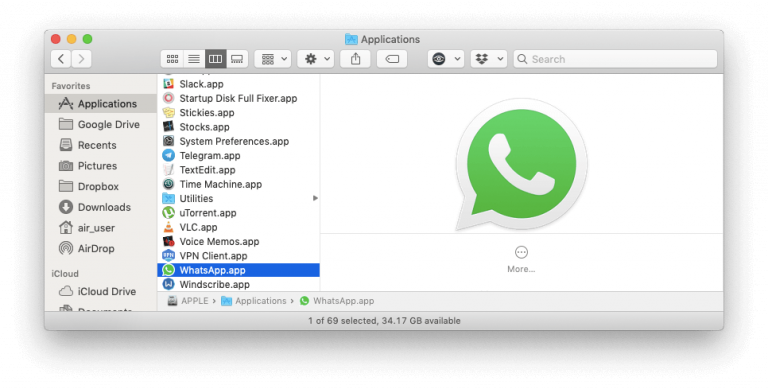 how to remove whatsapp from macbook