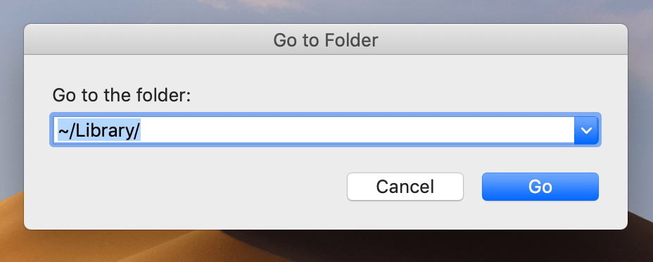 Go to Folder search filed in Finder