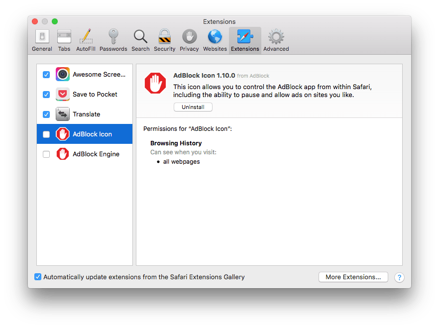 adblock plus safari extensions