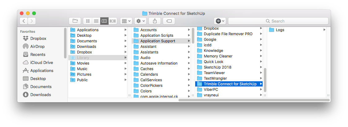 SketchUp Application Support folder in Finder window