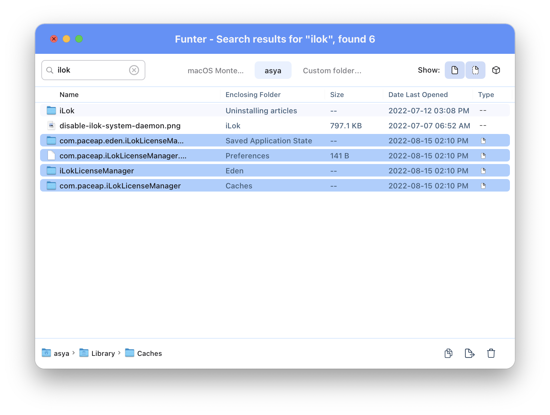 iLok hidden files