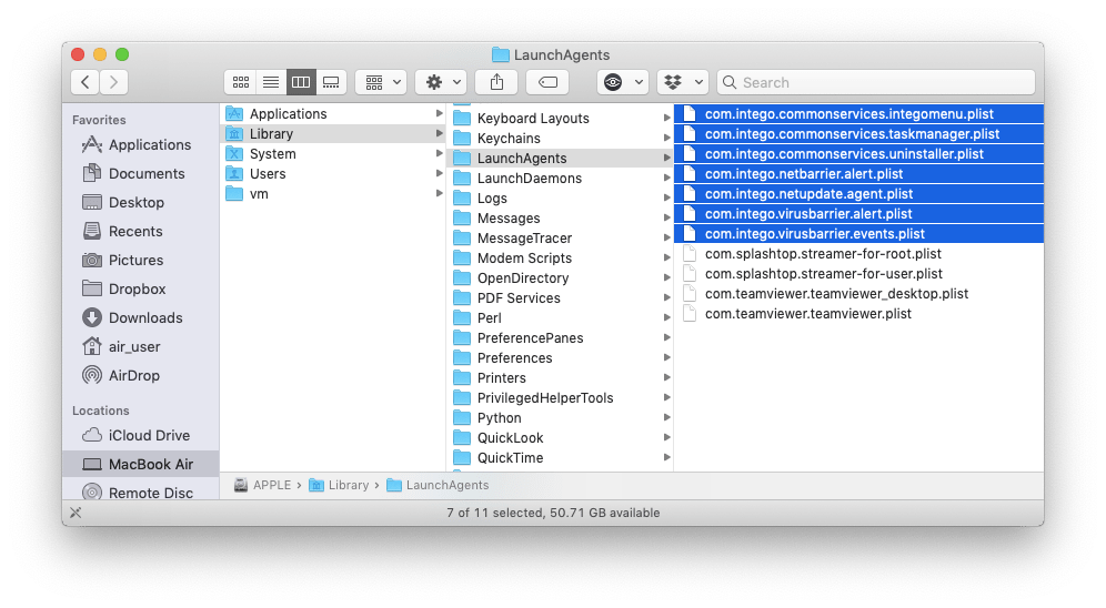 intego launch agents in finder