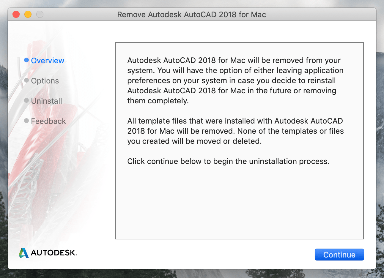 where is the options window in autocad for mac