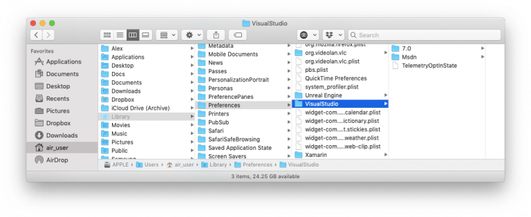 uninstall visual studio code mac