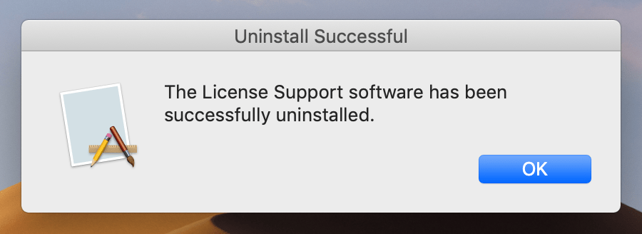 iLok uninstall alert