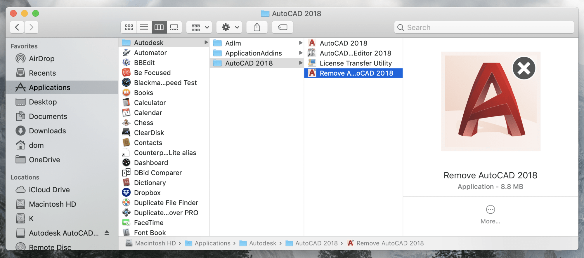 a menu to autocad for mac