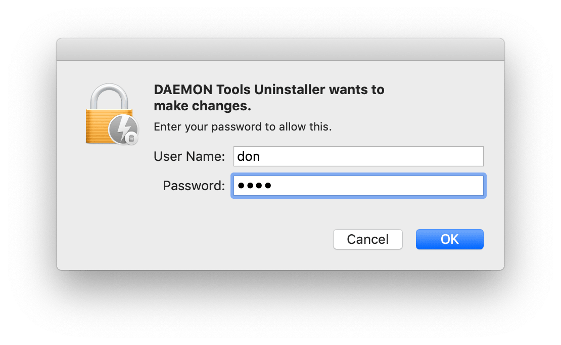 remove daemon tools mac