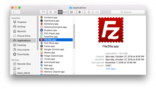 filezilla not working on mac
