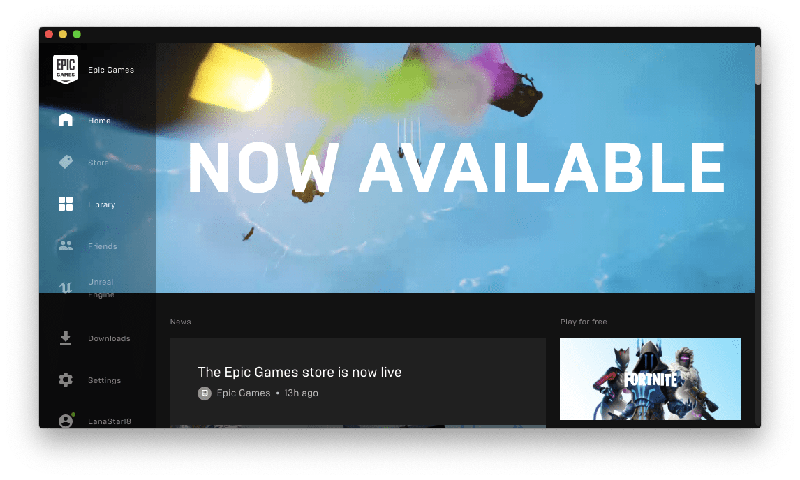 epic games launcher window