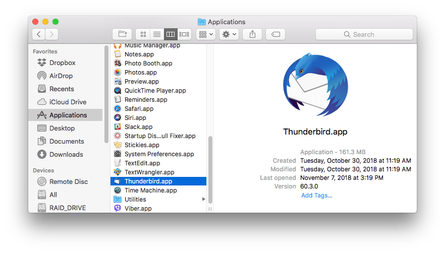 thunderbird for mac 2019