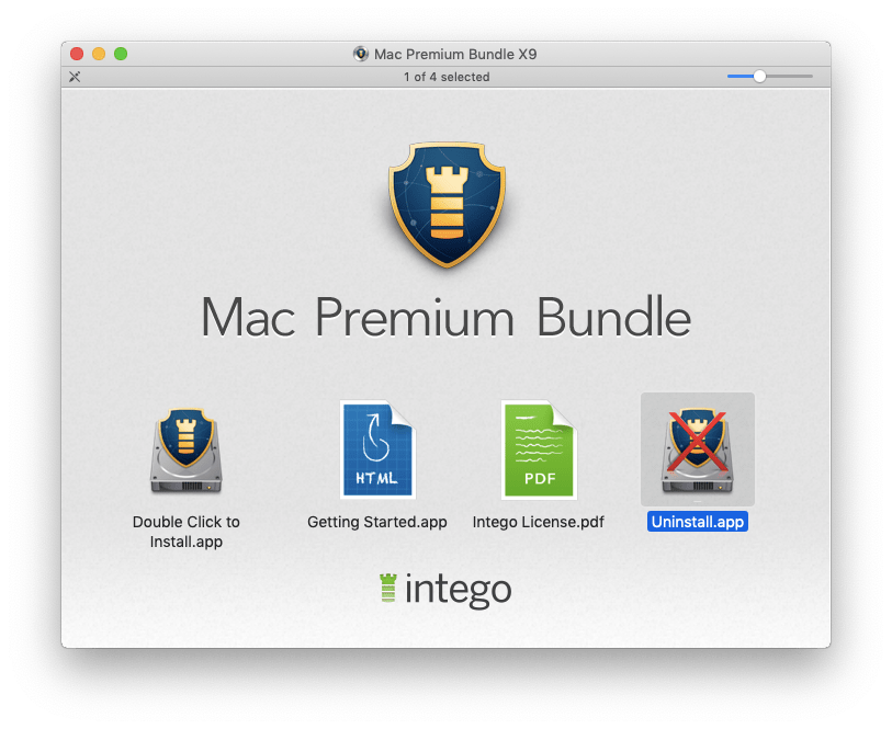 mac premium bundle window with uninstaller selected