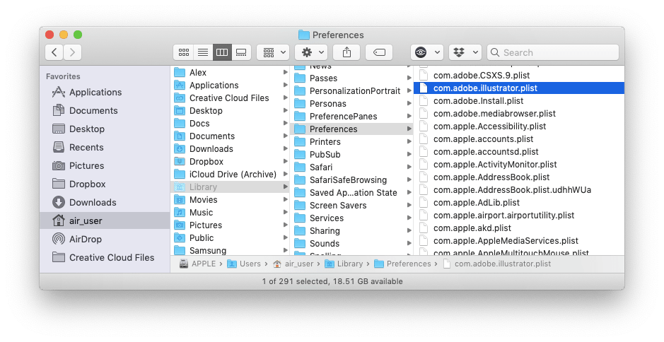 illustrator preferences in Finder -2