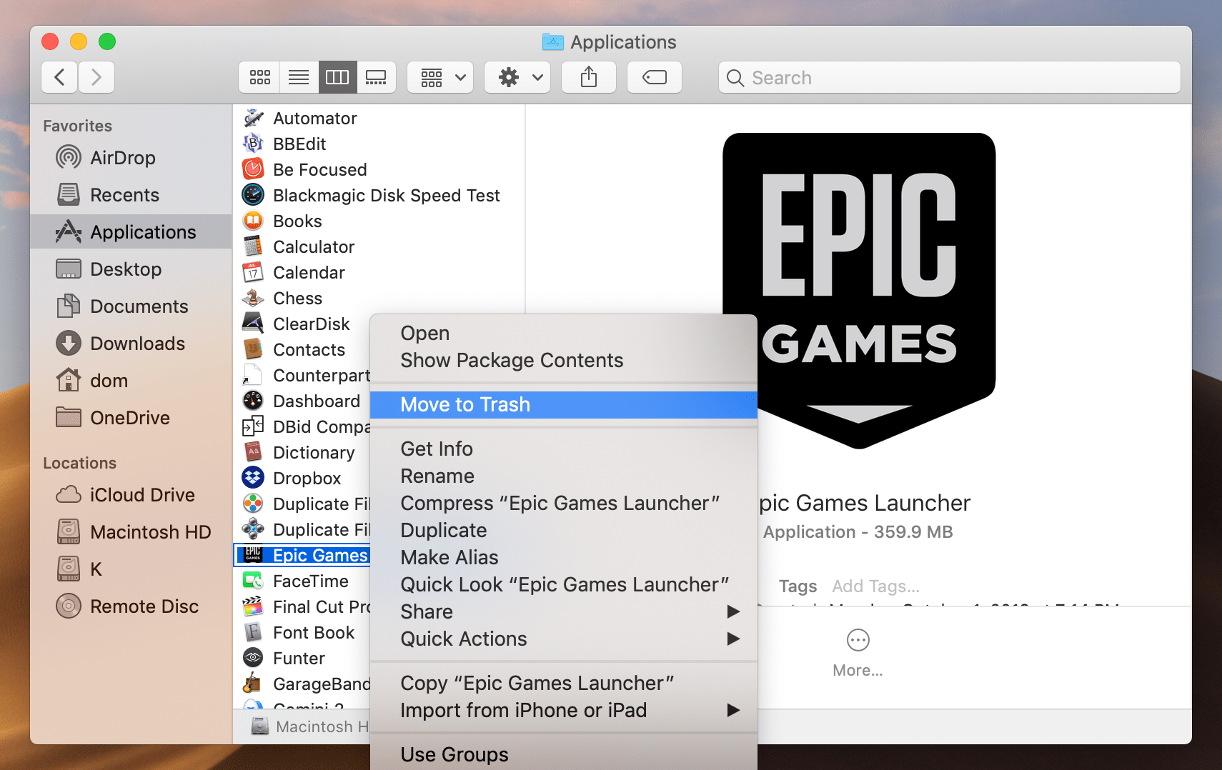 epic games macbook