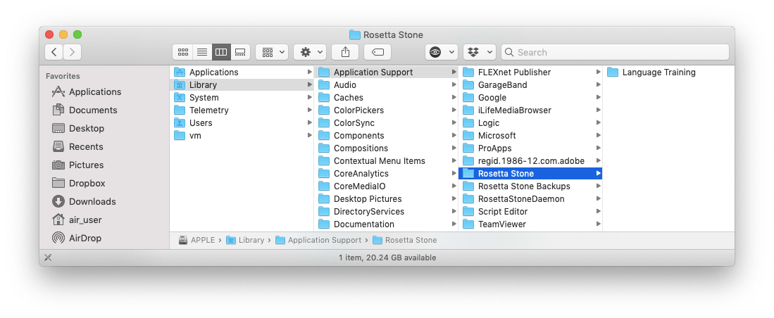 install language levels in rosetta stone for mac