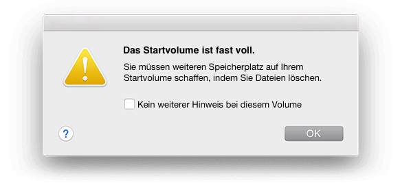Das Volume Ist Fast Voll Meldung Abschalten nektony.com