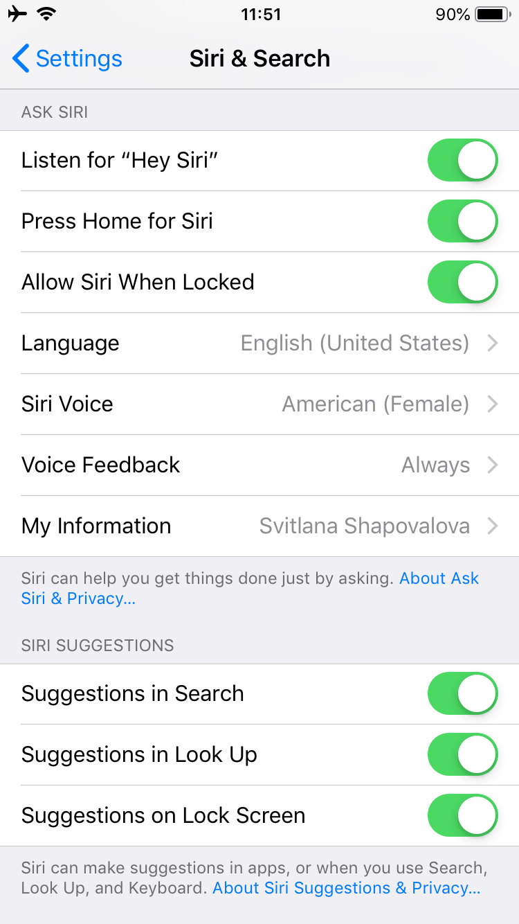 how to get to siri settings