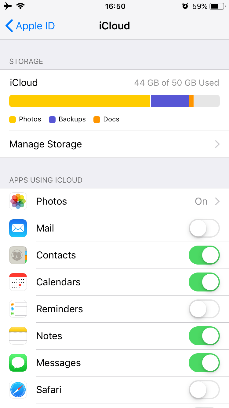 iphone icloud storage