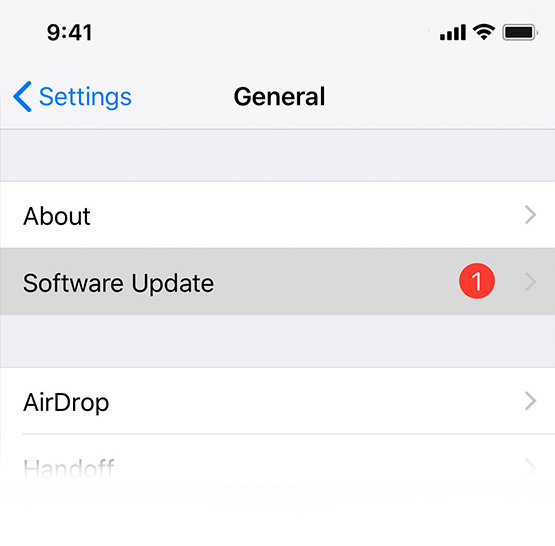 iPhone - software update info