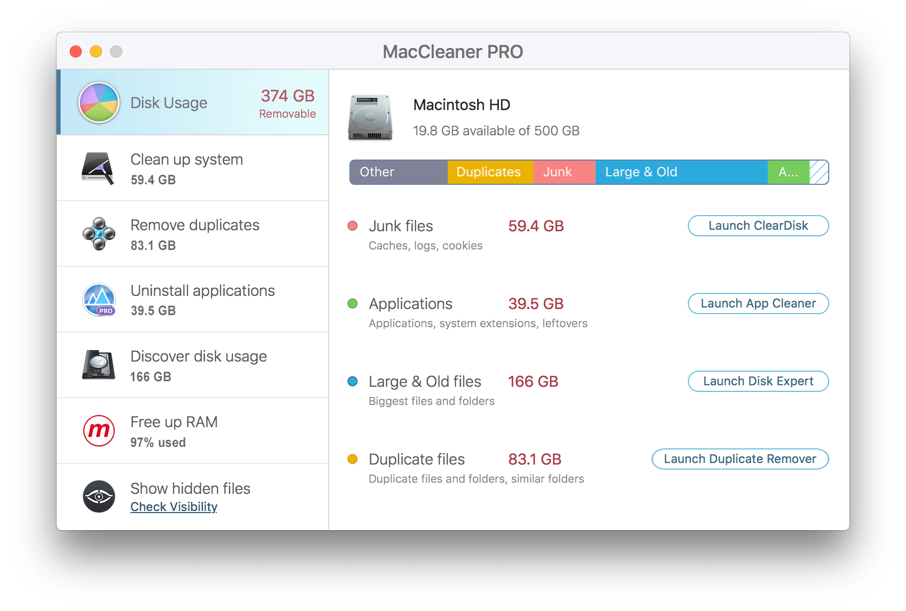 clear up disk space mac