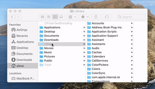 how to unhide the library folder on mac