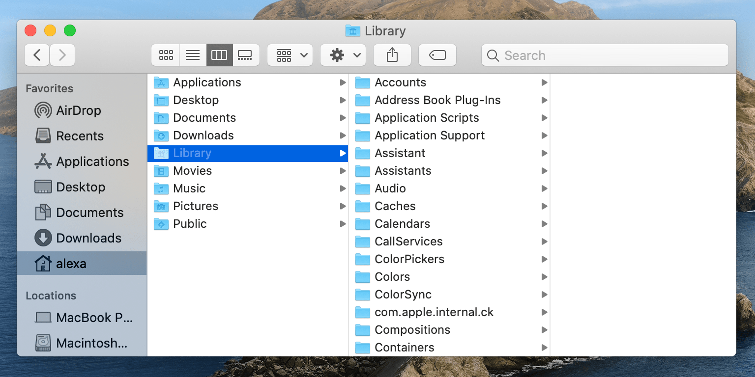 how to find the library folder on mac