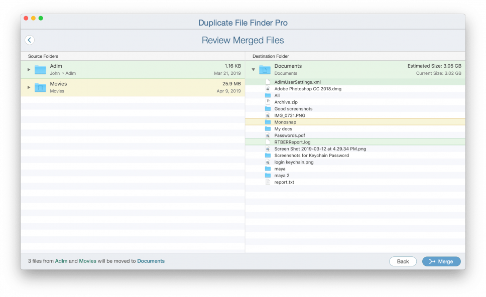 Merge Similar Folders with Duplicate File Finder