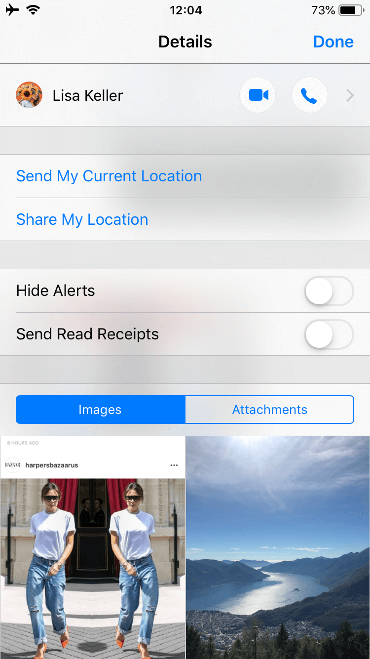 Save photos from text messages on iPhone