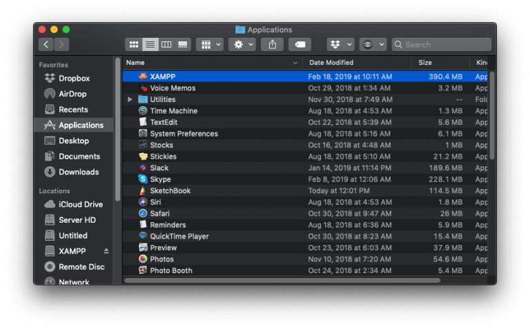 mailoutput folder in xampp for mac high seirra