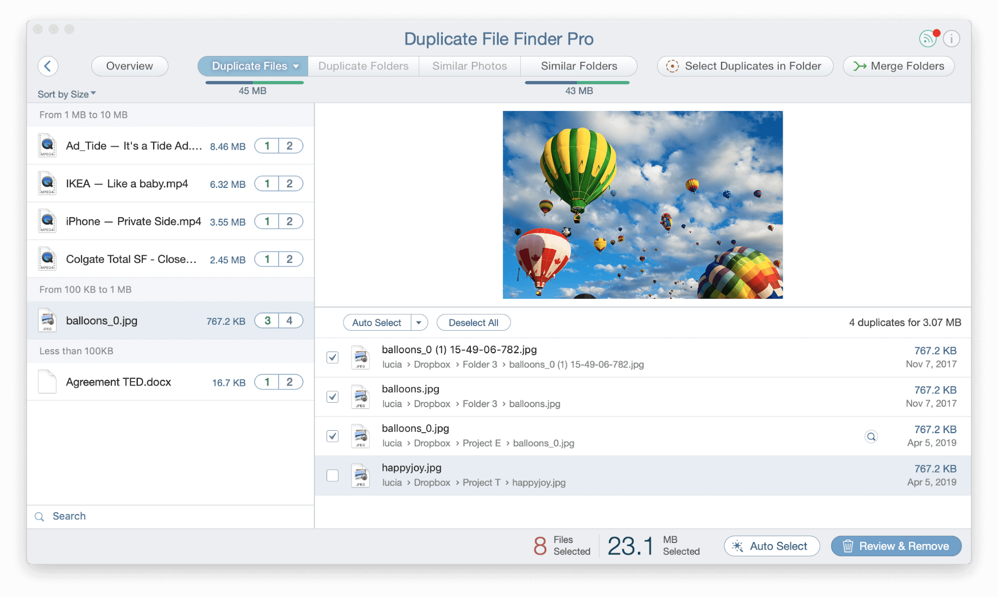 dropbox duplicate finder