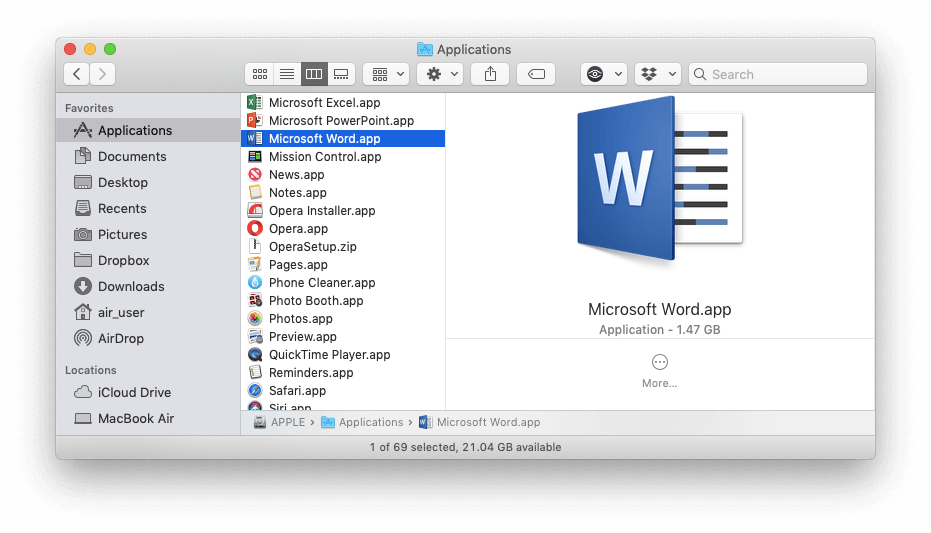 siri cant find ms word on mac