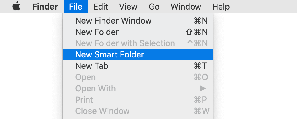 New Smart Folder menu command