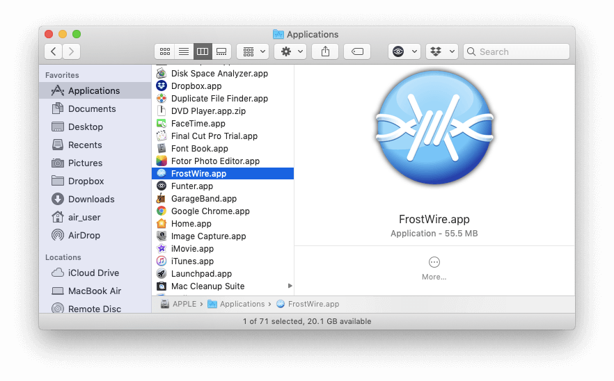 how to uninstall frostwire on mac