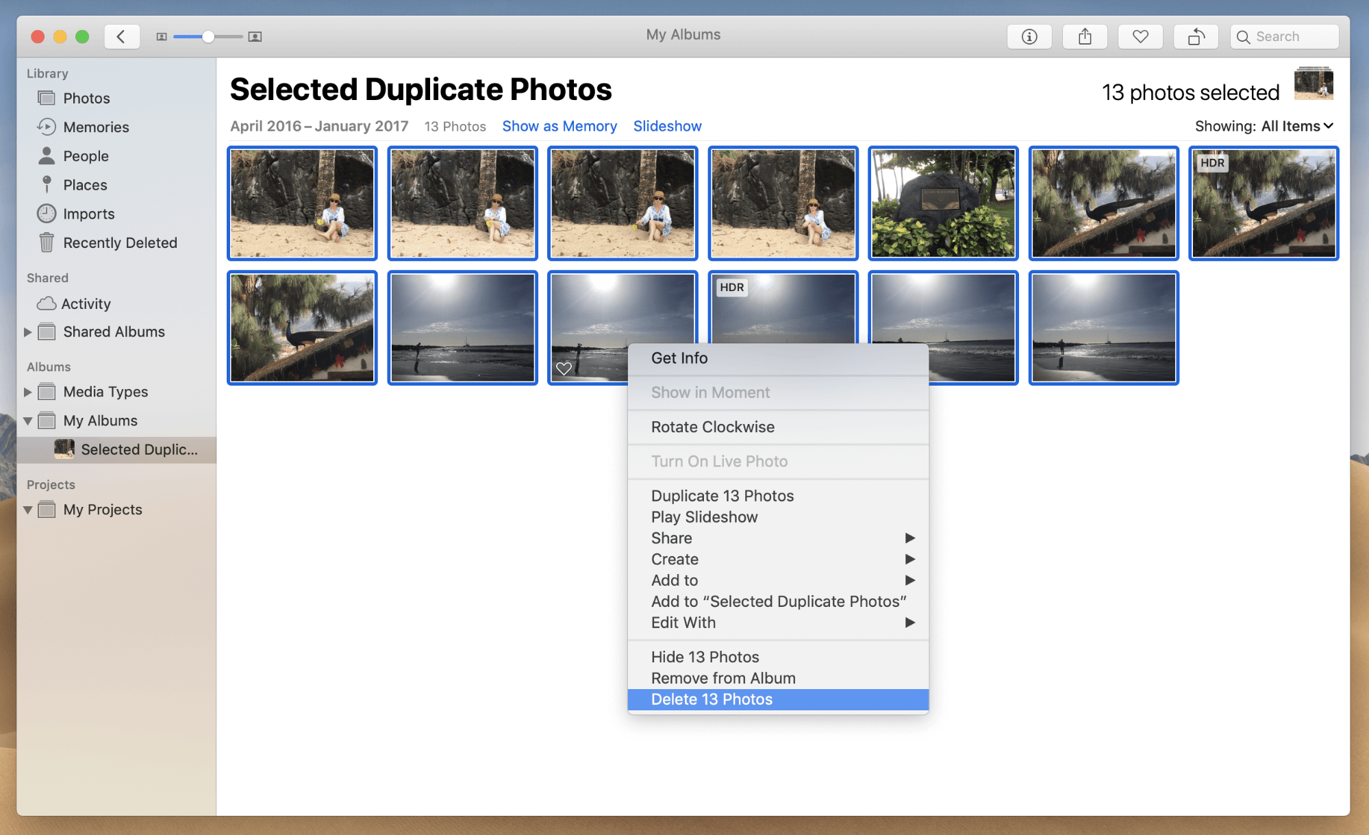 delete duplicate photos mac