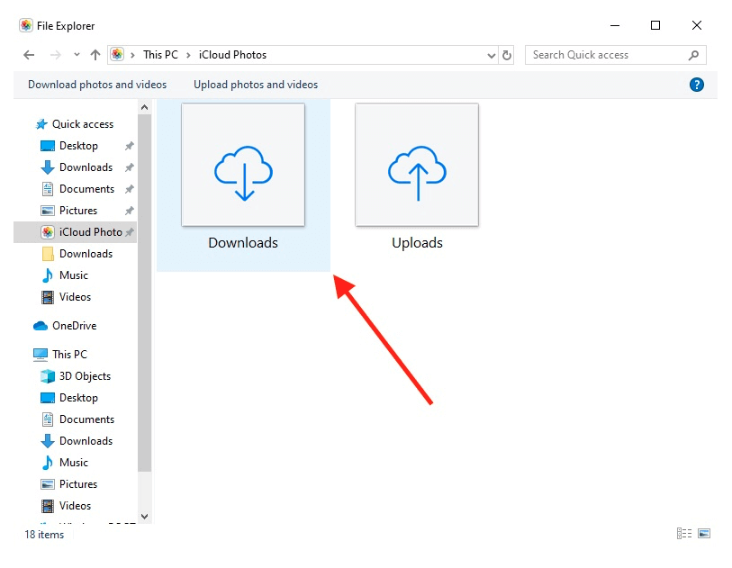 File explorer for icloud photos on windows