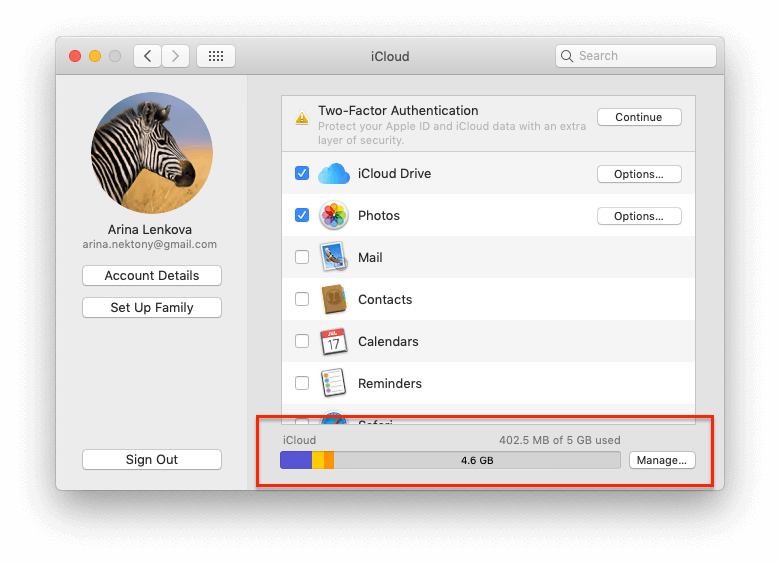 manage icloud drive storage