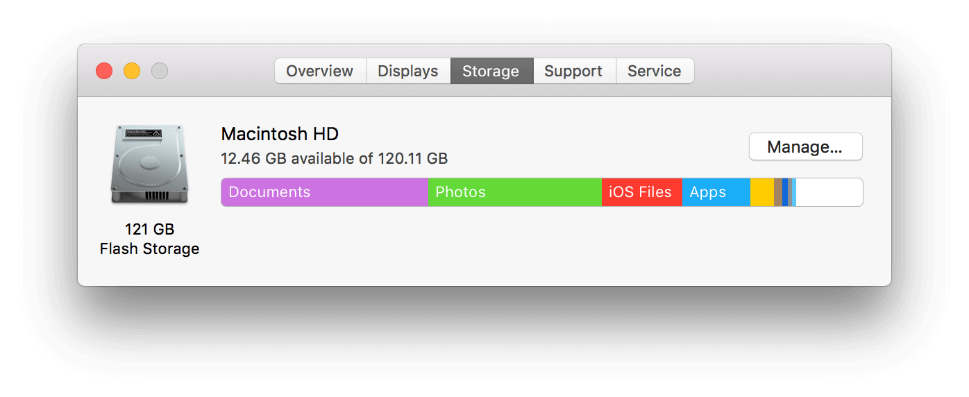 mac hard drive space usage