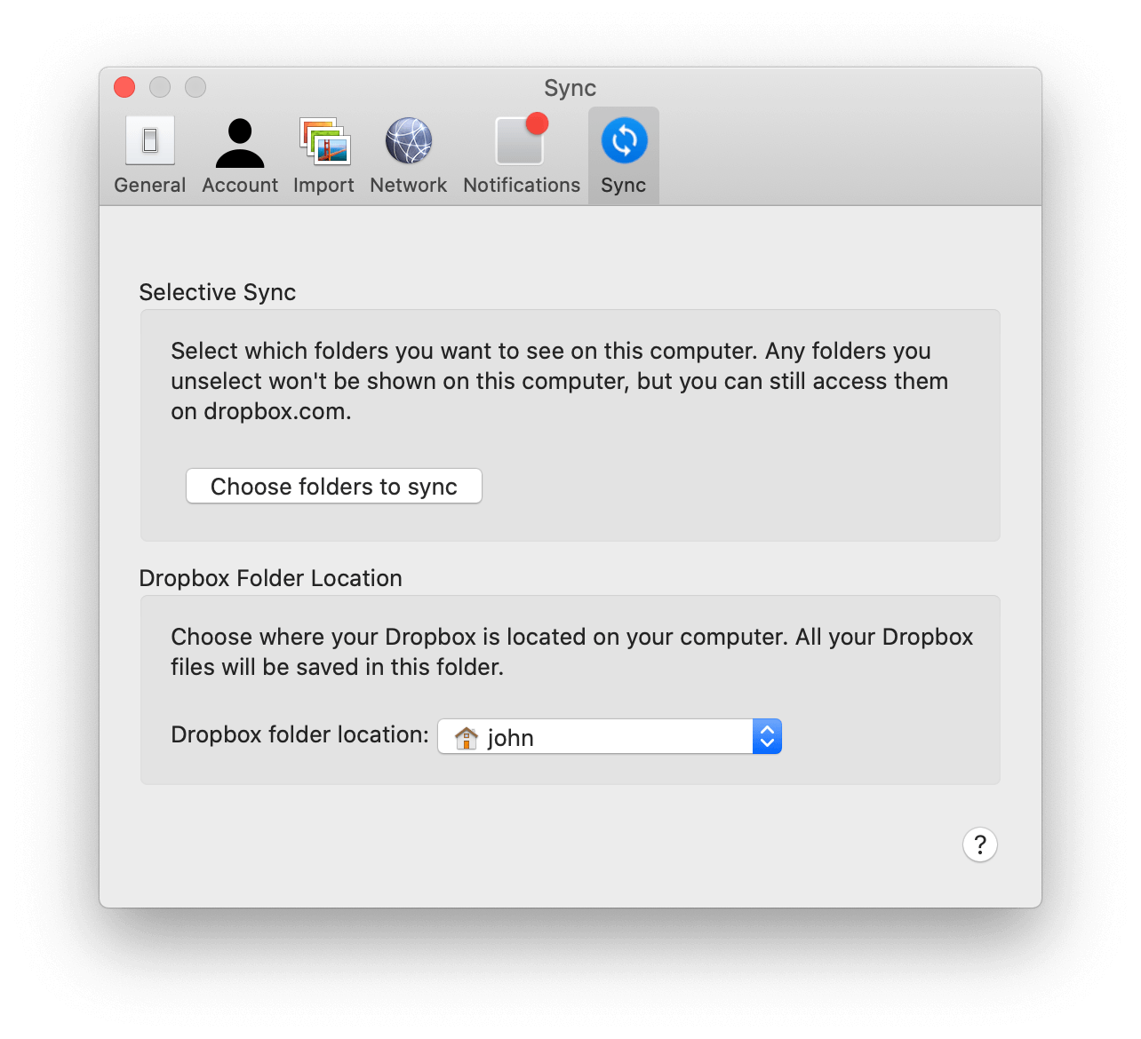 dropbox app for mac take up storage space