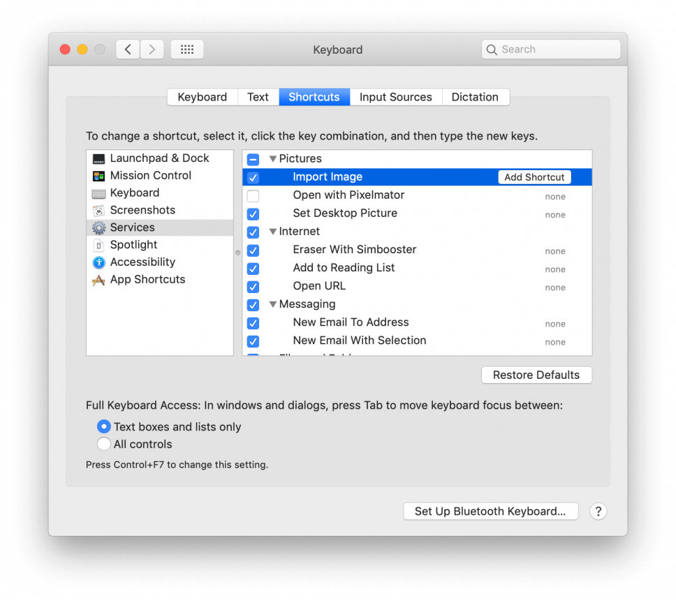 hot key for screen capture mac