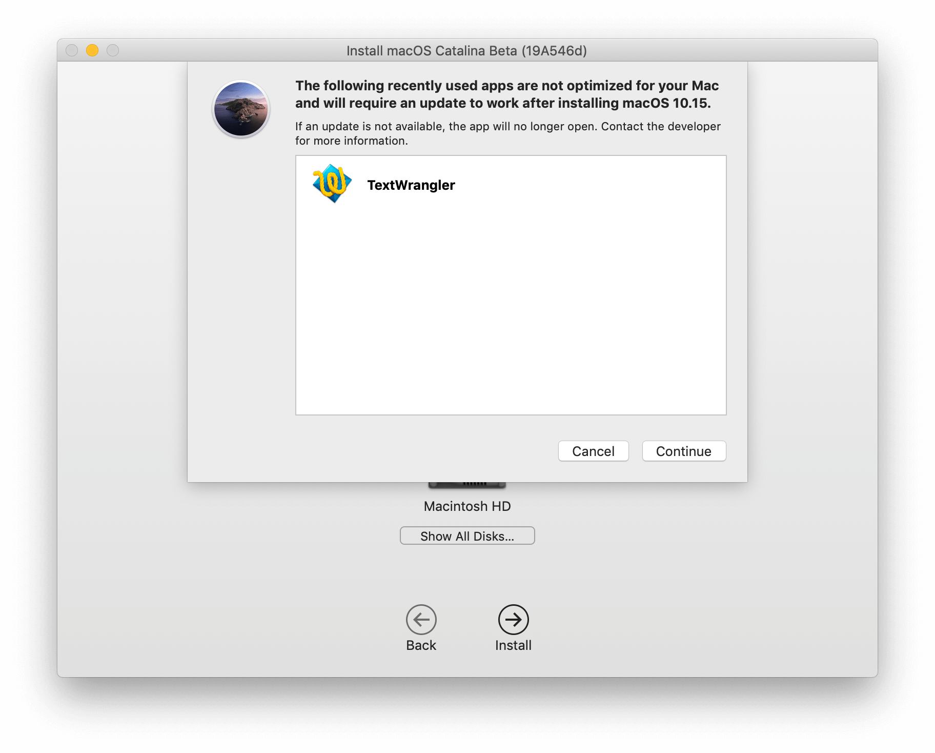 is not optimized for your mac