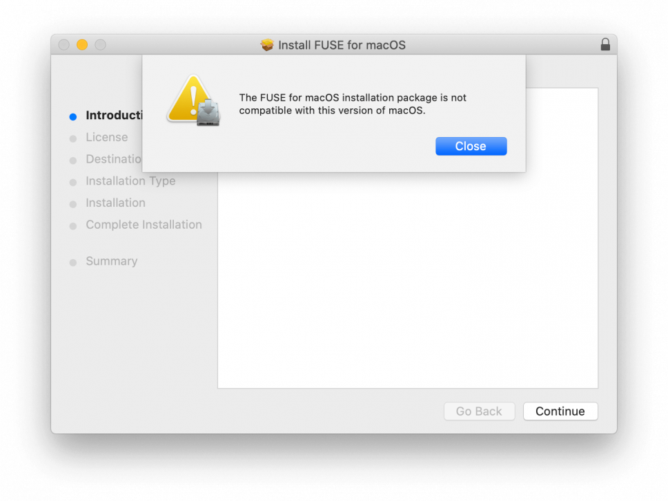 fuse for macos not work