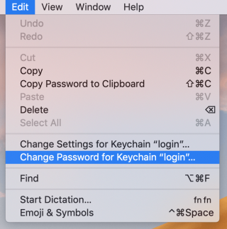 reset keychain