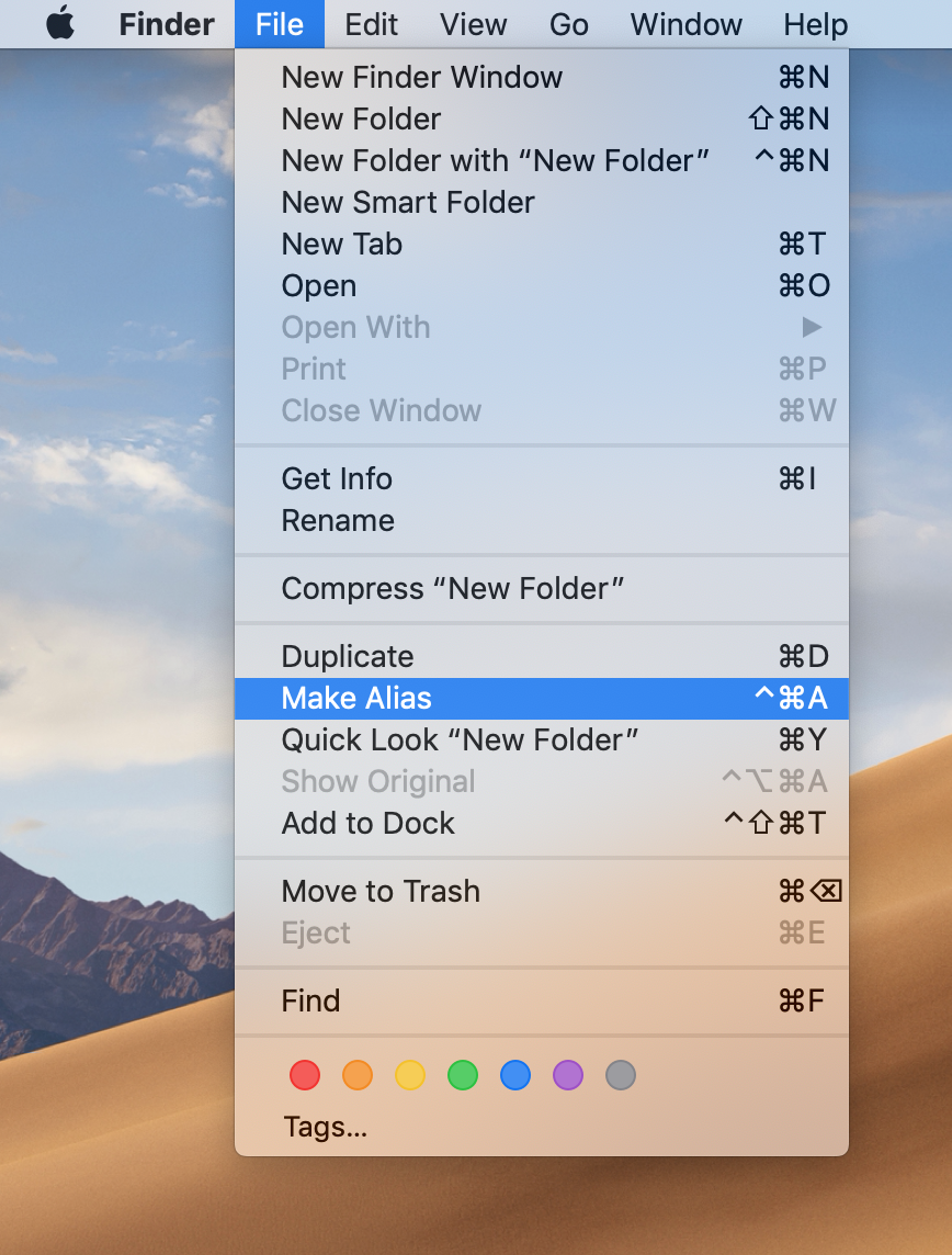 short key command for mac email folders to create new subfolders 2017