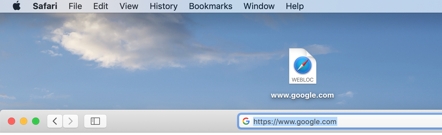 dragging web address to mac desktop