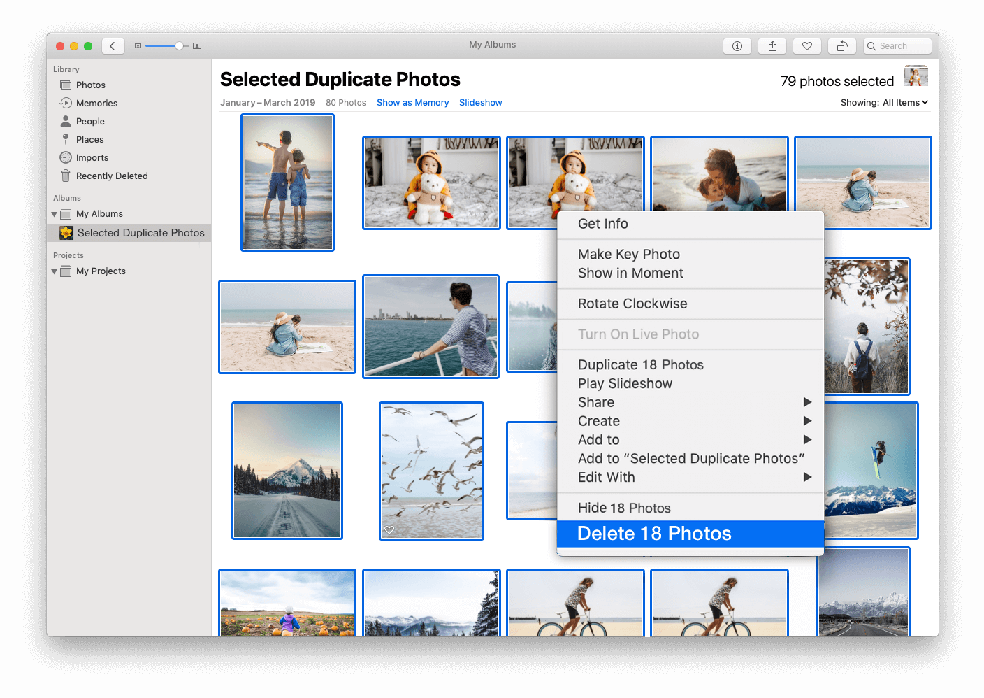 remove duplicate photos in photos mac