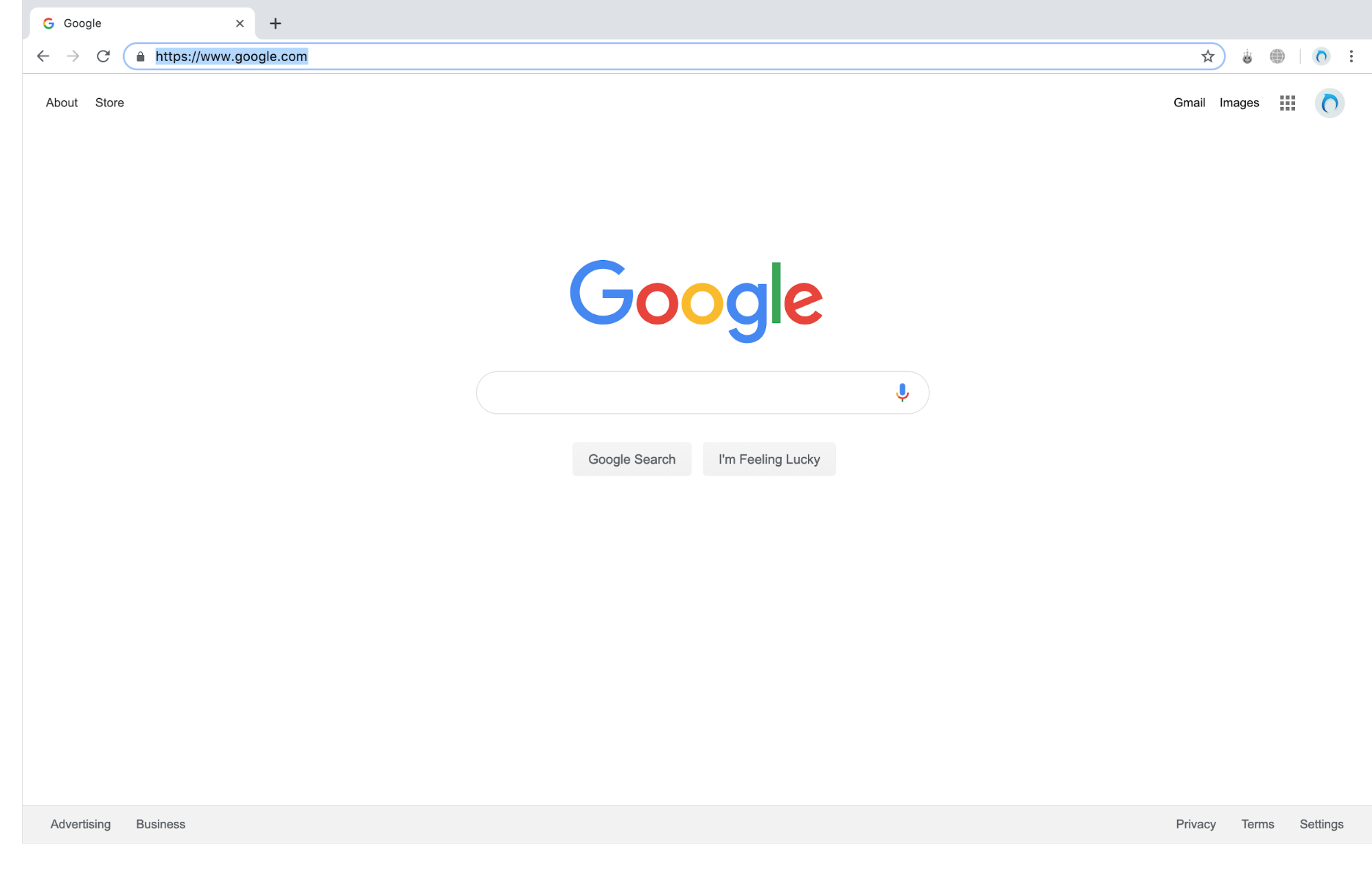 google search page in browser with website address highlighted