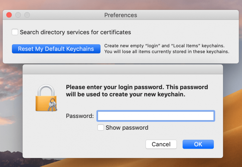 apple keychain password