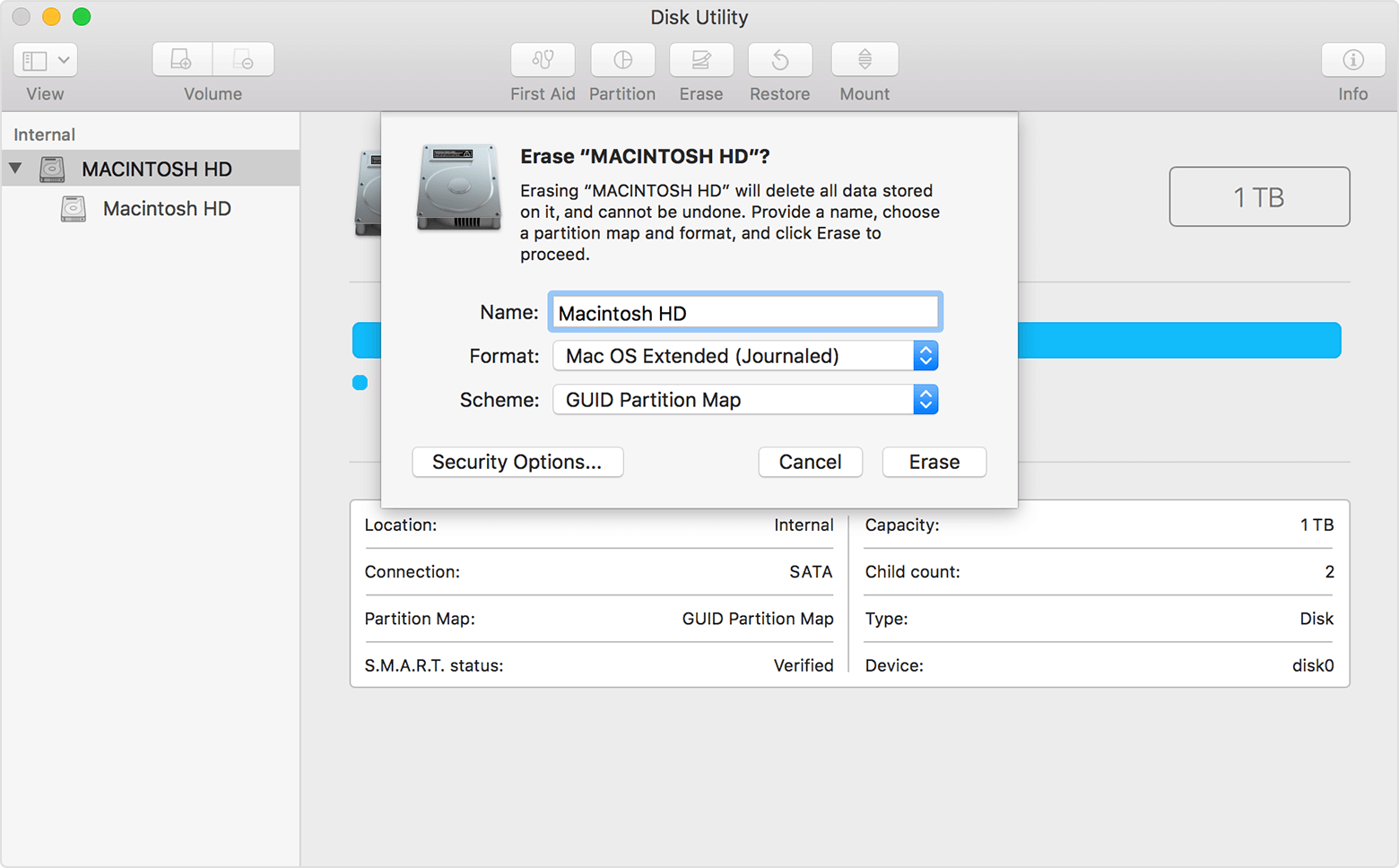 reset mac to factory settings